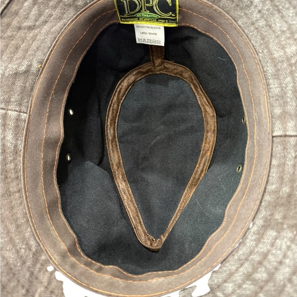 Dorfman Pacific Company Size Large Distressed Cotton Weathered Brown Fedora - Picture 7 of 10